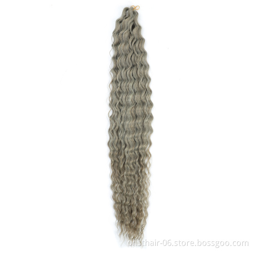 Onst 30 Inch Bohemia Crochet Hair Extensions Goddess  Water wave Braiding hair Curly Colored Long Soft Synthetic Hair Extensions